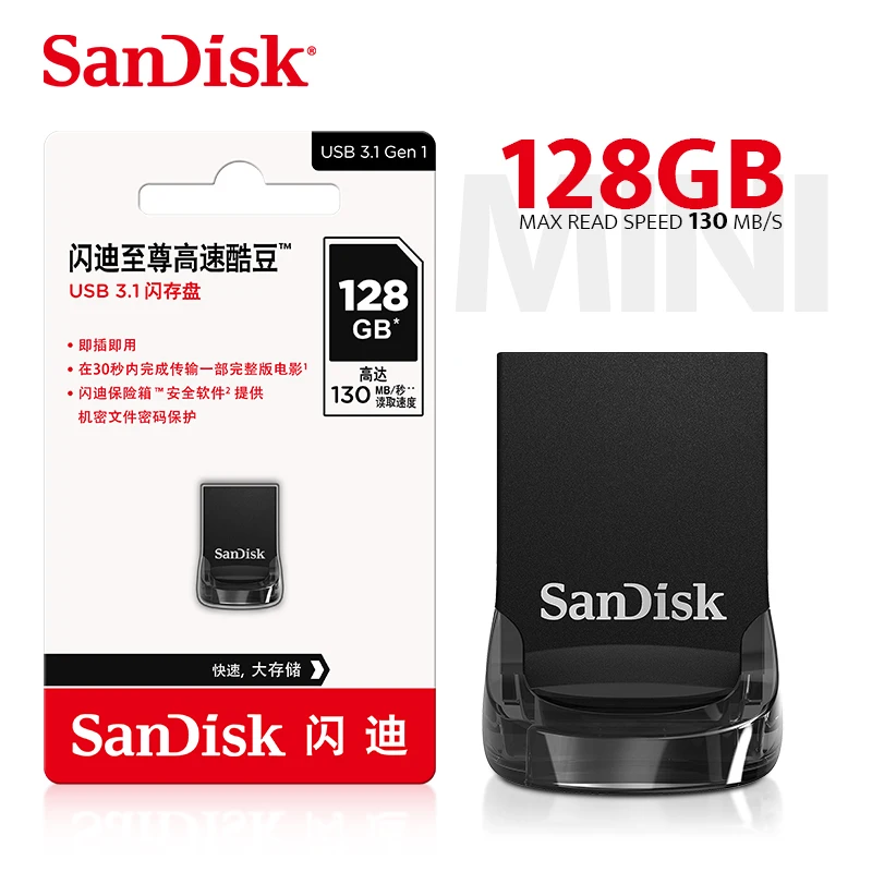 Sandisk USB Flash Drive 3.2 Mini Pendrive USB Flash Drive 128 64 32GB Pen Drive 400Mb USB Flash Stick Disk Key Usb For Computer