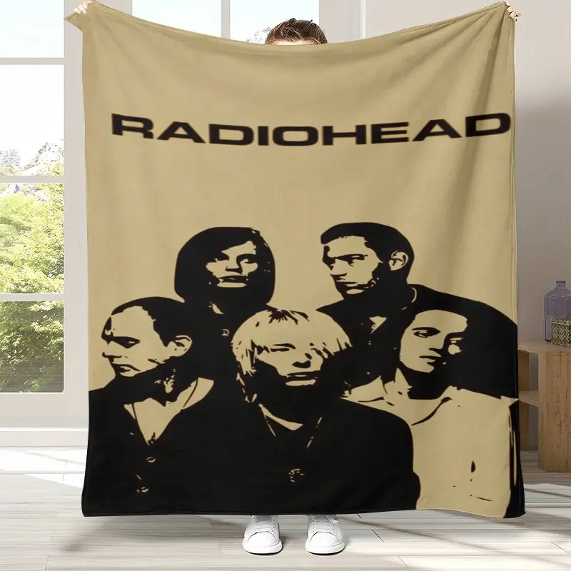 British Rock Band R-Radiohead Soft Flannel Throw Blanket,Cozy Warm Blanket for Bed,Sofa,Living Room,Picnic,Camping,Home Décor