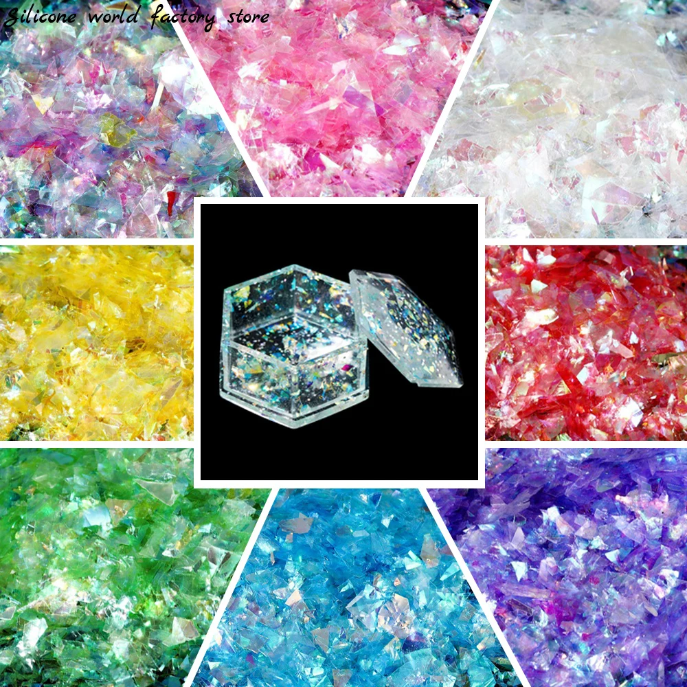 Silicone world 20g/pack Irregular Candy Colour Paper Scraps Epoxy Resin Fillings Sequin For Epoxy Resin Mold Filler Nail Art