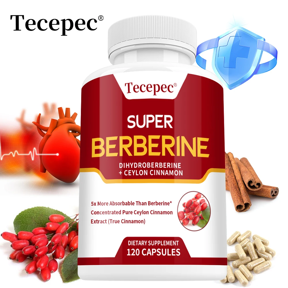 

Super Berberine Supplement - Dihydroberberine with Ceylon Cinnamon - For Digestion, Heart, Adult Men & Women, 120 Capsules