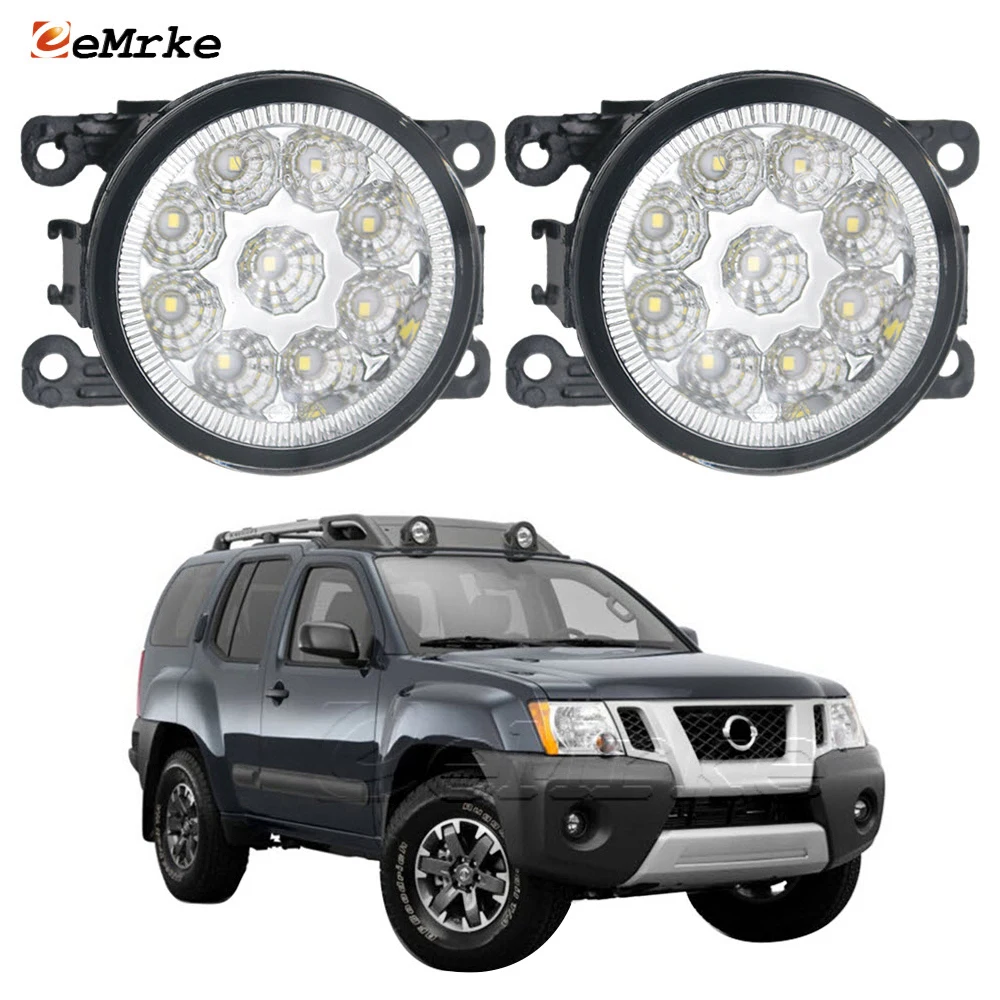 EEMRKE 2-Pieces Car Styling Led DRL for Nissan Xterra N50 2005-2015 Front Daytime Running Light Fog Lights Lamp Assembly