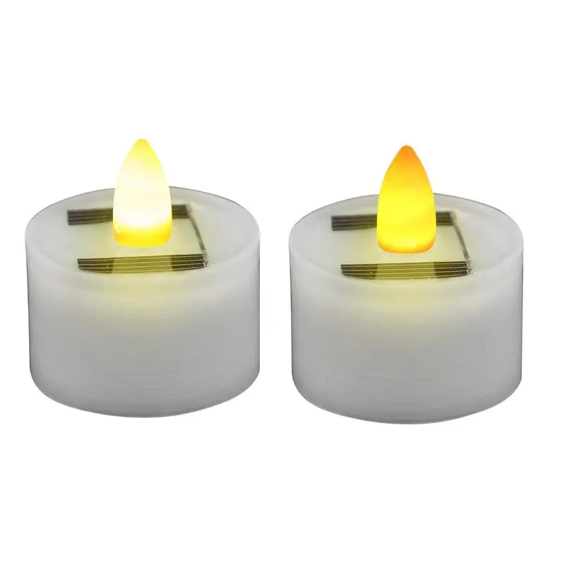 Solar Tea Light Led Candles Flameless Outdoor Waterproof Solar Tea Lights Rechargeable Candles for Party Garden Home Decor