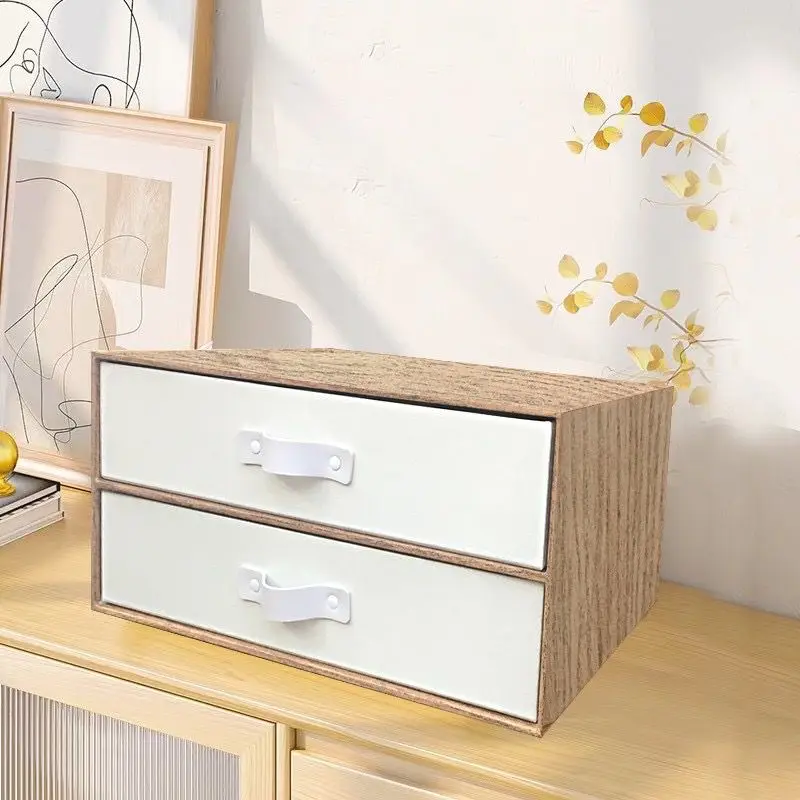 

Creative Household European Desktop Drawer Storage Box Wooden Bookshelf Storage Box Cosmetic Office Stationery Storage Box LF683