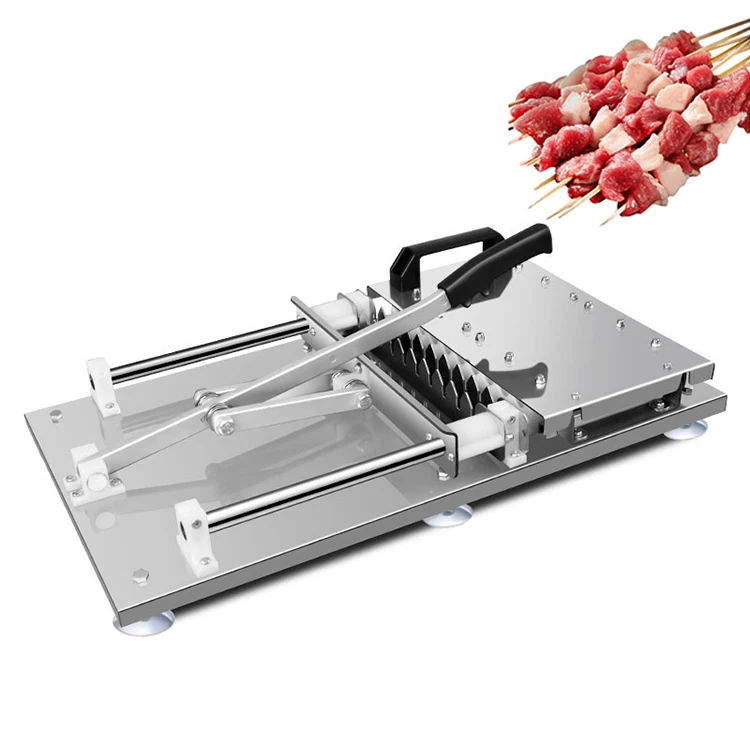 

Safe Operation Desktop Manual Meat Cube Skewer Machine BBQ Barbecue Kebab Stick Box Equipment