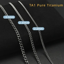 Fashion 2.2/2.8/3.5/5.5mm TA1 Pure Titanium Twisted Chain Necklace for Men Women Seamless Welding Cowboy Chain Birthday Gifts