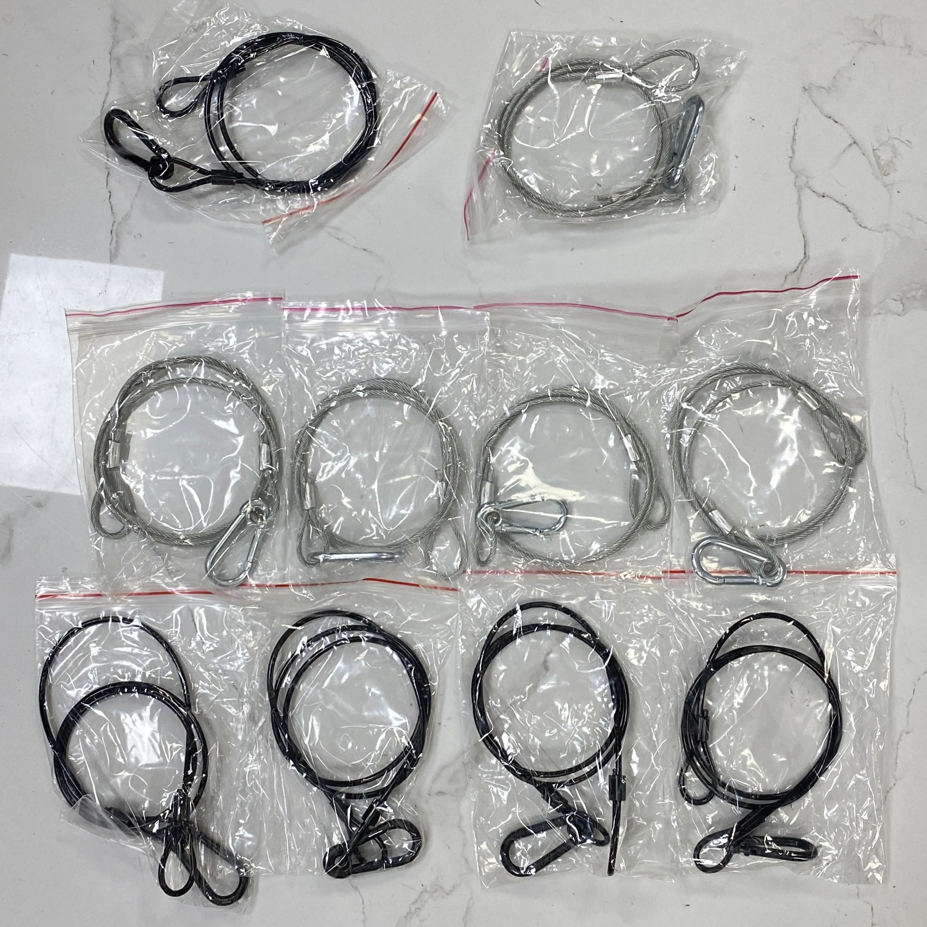 3mm X 70CM Steel Wire Stage Light Safety Cable Silver Black with Rubber Sleeve for Truss Moving Head LED Par Light Security Rope