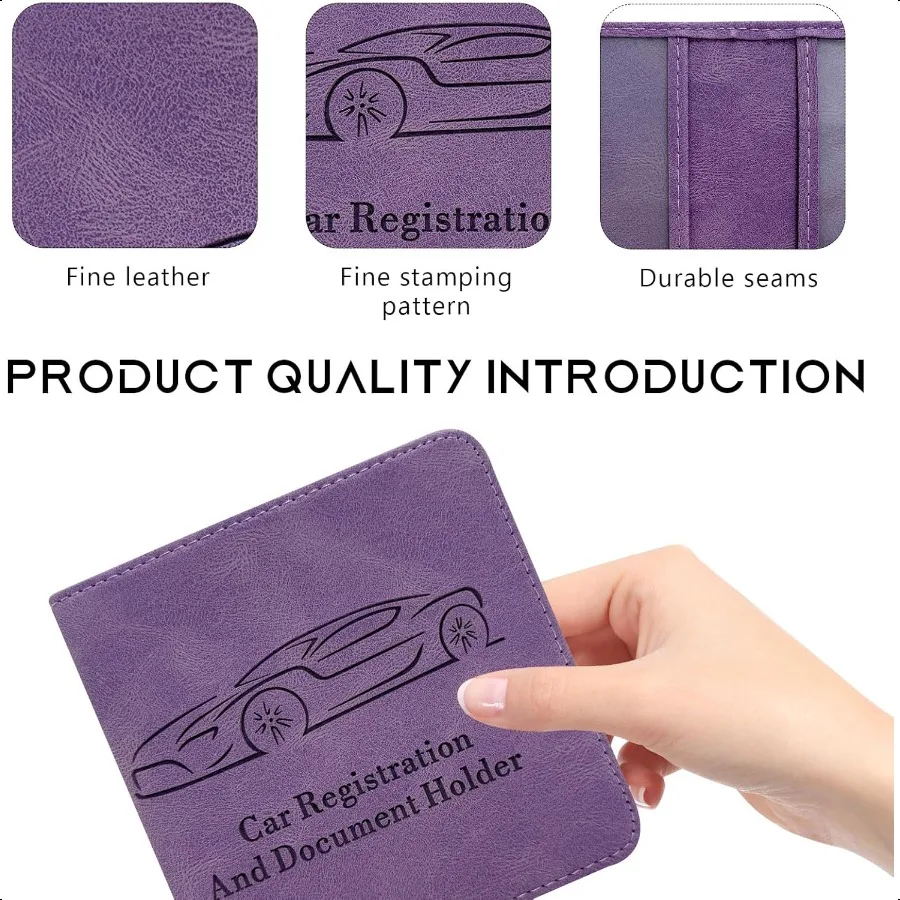 車両登録証保証書ホルダー 防水レザー 車用グローブボックスオーガナイザー マグネット開閉式 車用財布アクセサリー