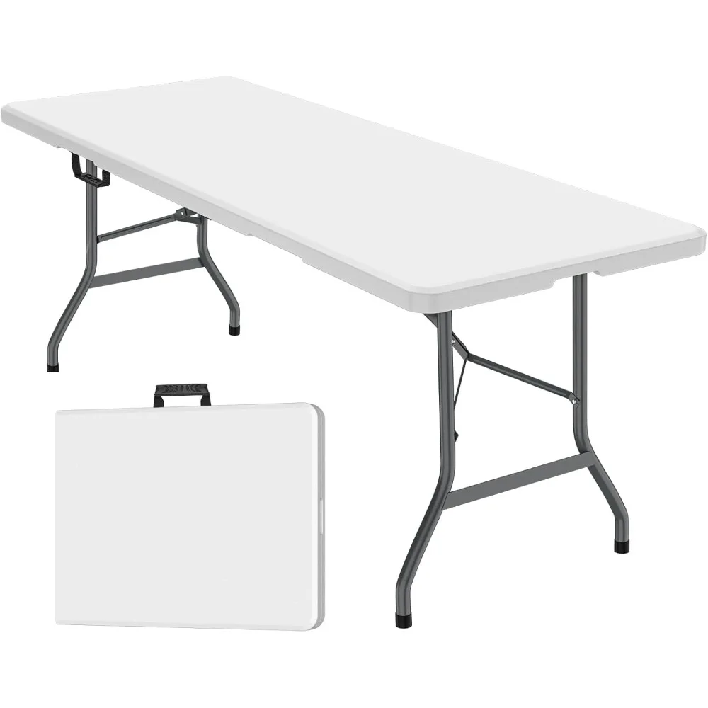 

FWTI Deal 6 Feet Foldable Table, Built in Carrying Handle & Alloy Steel Legs, Heavy Duty Portable for Party, Dining, Wedding, Ev