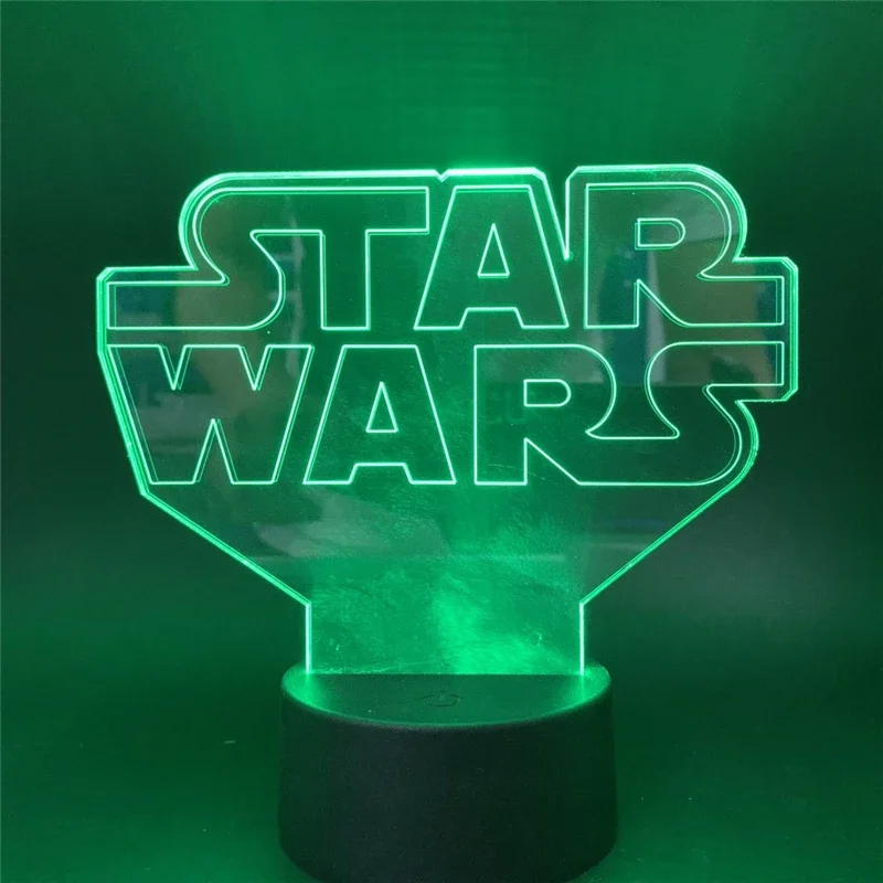 Lámpara de noche de Anime Yoda Baby 3D, luz LED de ilusión que cambia de Color para niños, decoración de dormitorio, luz nocturna, Manga Groot, lámpara de mesa