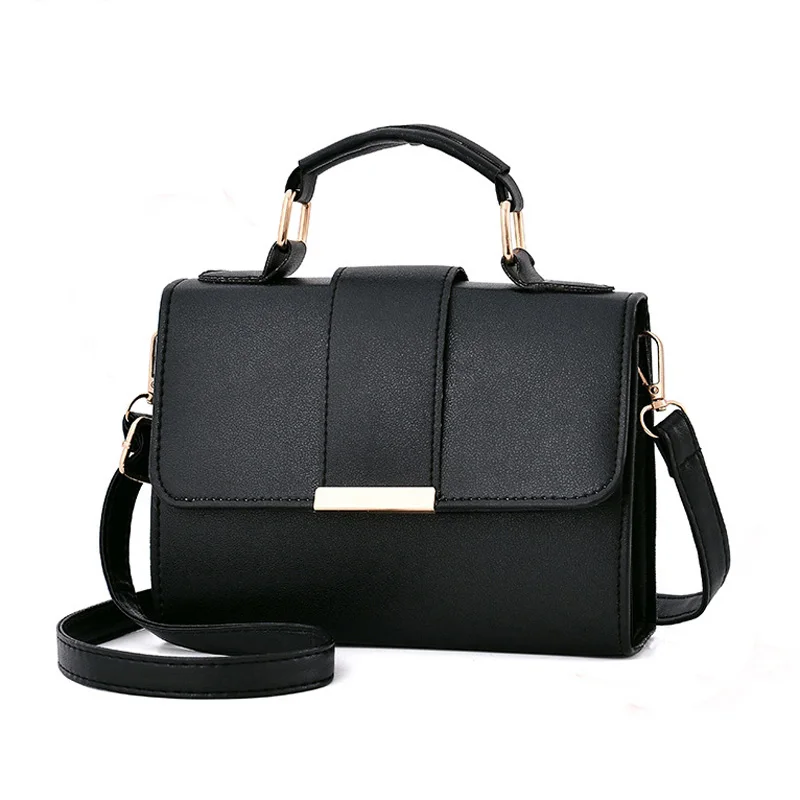 Simple Design Small Top-handle Bags For Women, Pu Leather Casual Square Crossbody Shoulder Bag For Daily Used