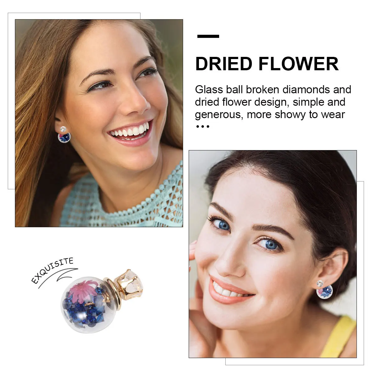 

1Pair Creative Spherical Earbobs Top Class Material Durable Wearing Attractive Ear Jewelry Banquets Parties Everyday Wear