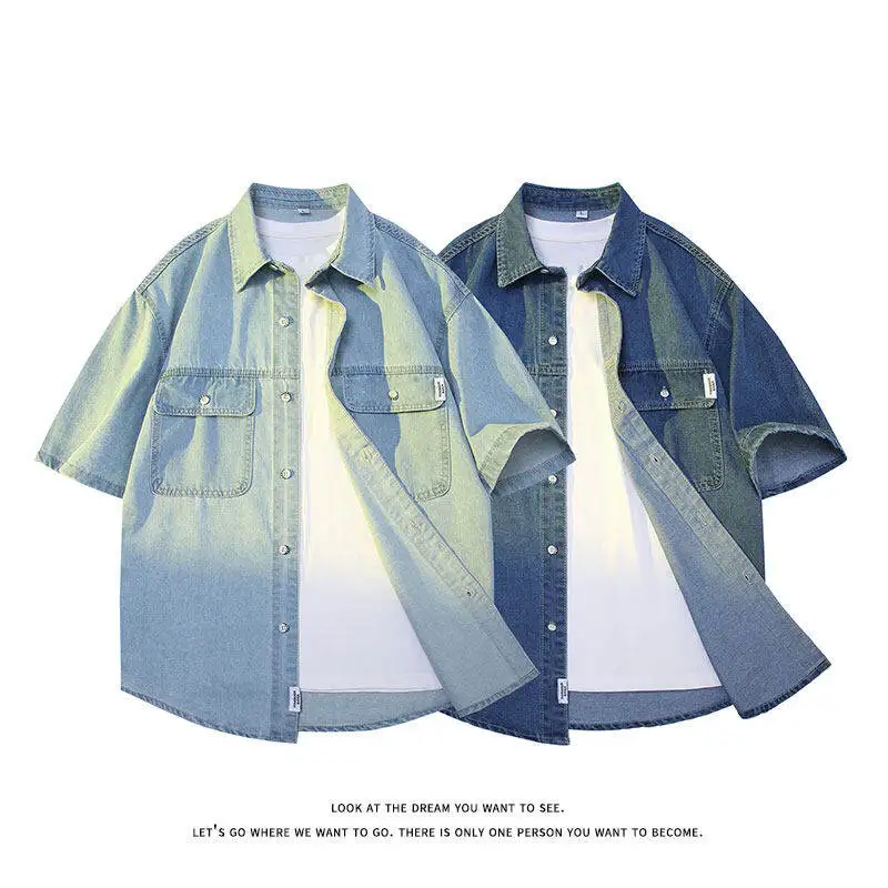 

Fashion 2023 Autumn Spring Clothes Green Black Cargo Military Brand Shirts For Mens Short Sleeves Casual Blouse Oversize 4XL 5XL