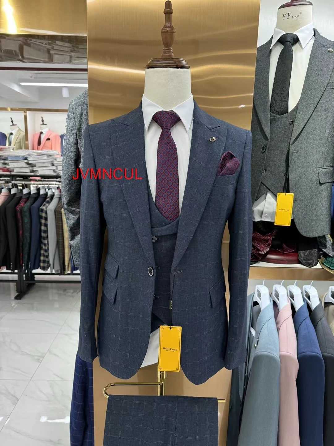 New 2025 Men Suit Slim Fit 3 Pieces Tuxedo Groom Groomsman Custom men suits for wedding kingsman blazer Singer stage costume