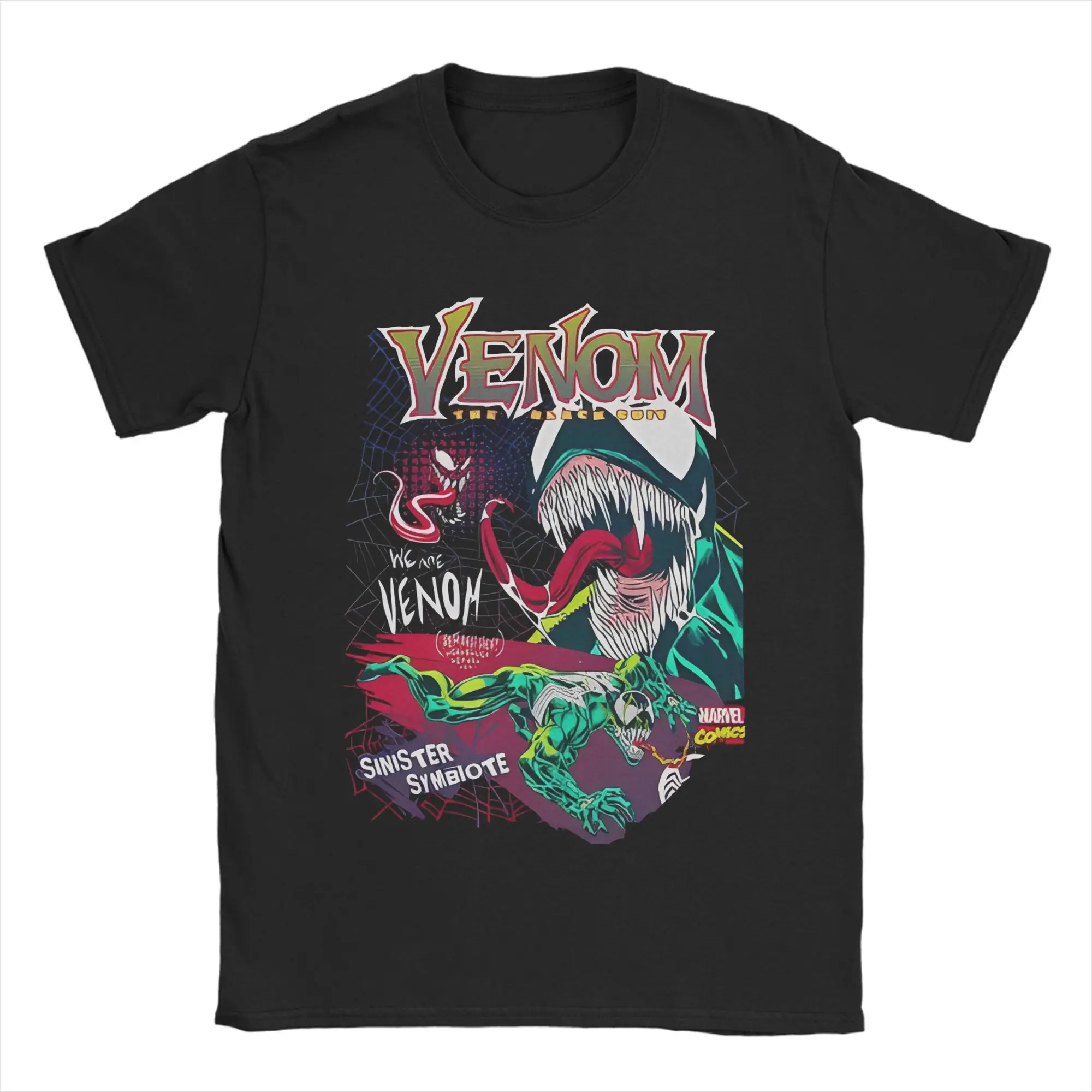 

Men T-Shirts Vemon Cartoon Casual Pure Cotton Tees Short Sleeve T Shirts Round Collar Clothing Plus Size