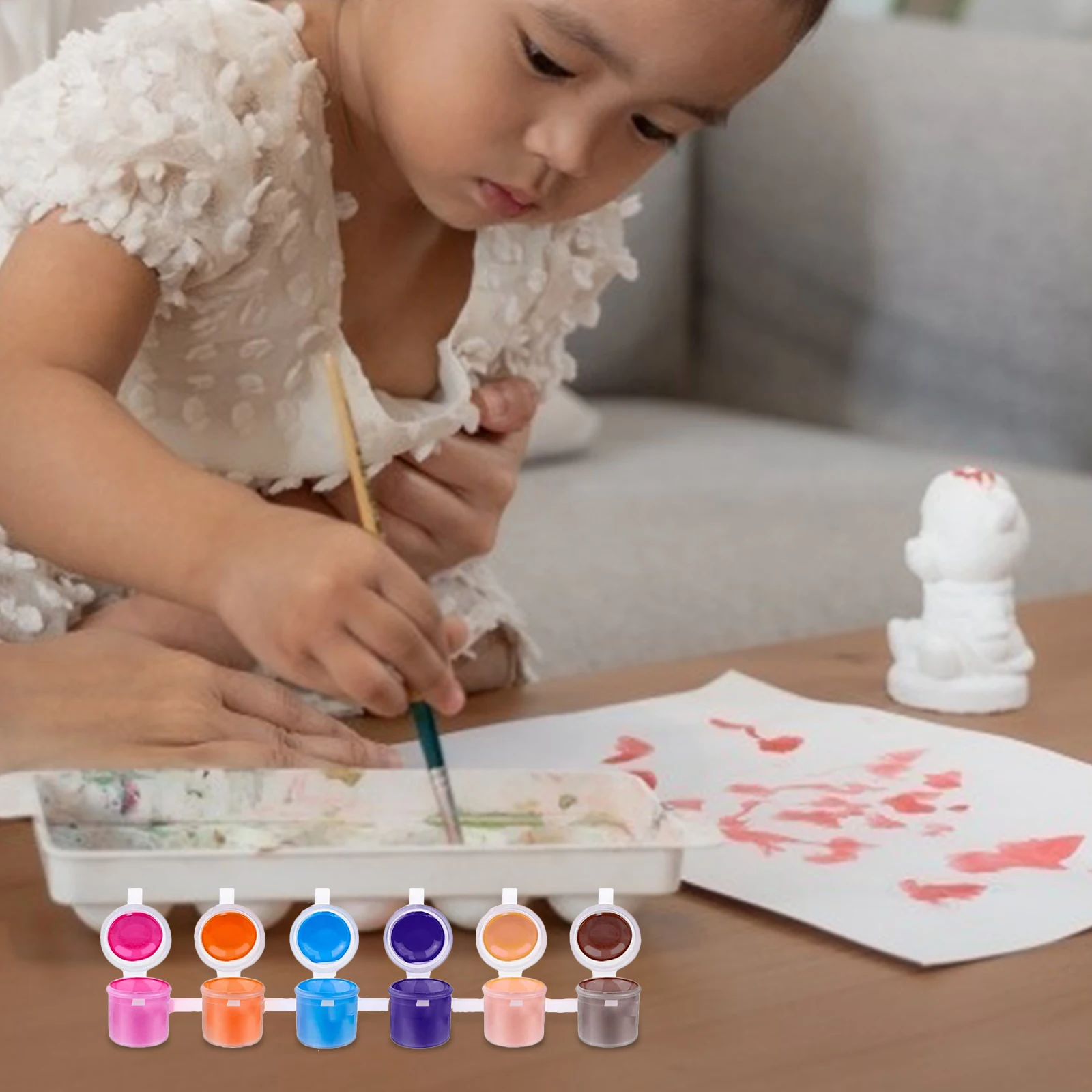 40pcs Paint Box Empty Pots Strips Travel Accessories Small Plastic Mini Storage Containers Clear with Lids Child