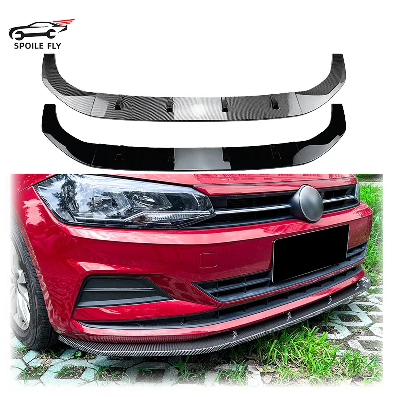 

2018 To 2013 For Volkswagen Polo MK6 Virtus Car Front Lower Bumper Lip Diffuser By ABS Canard Splitter Exterior Body Kits Trim