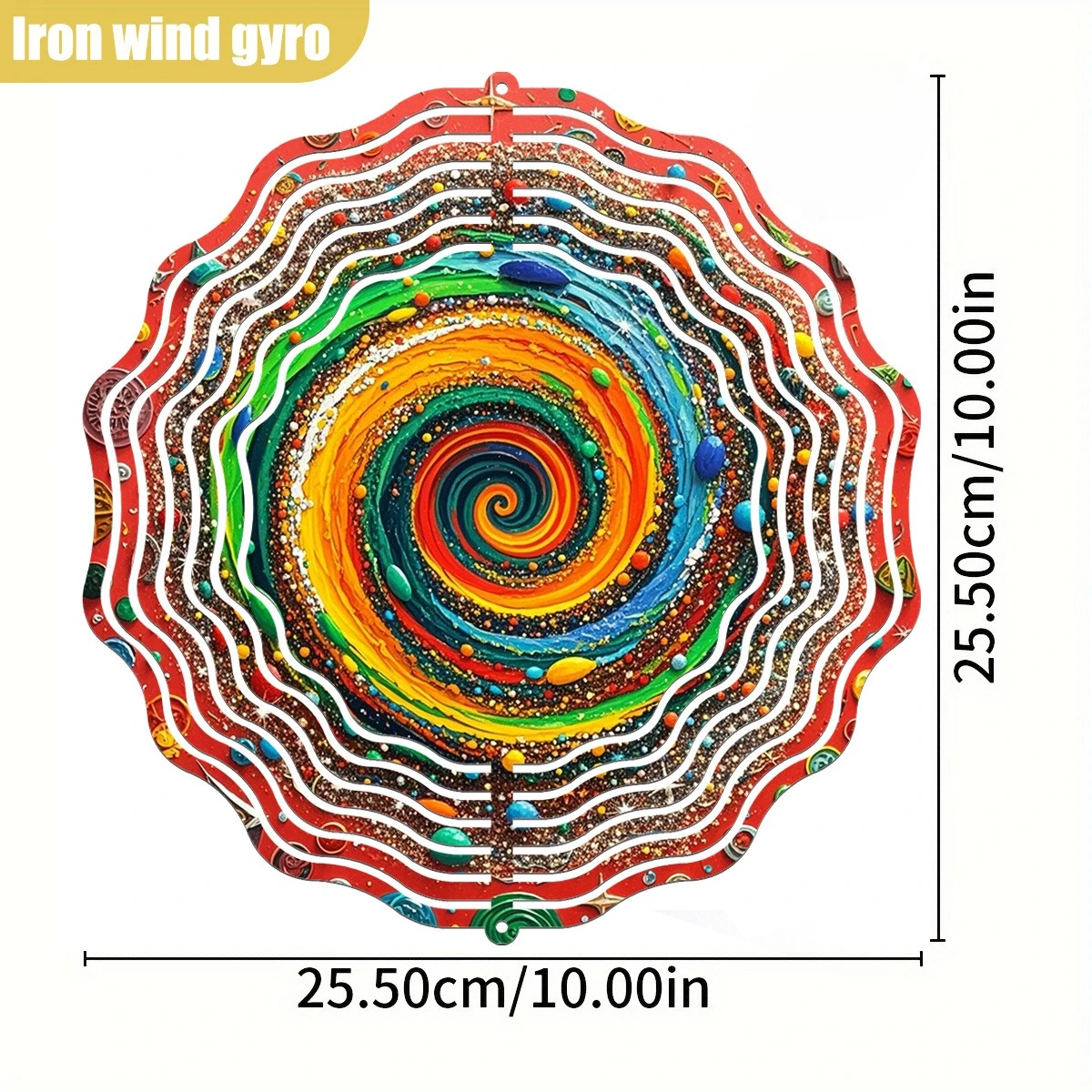 3D Colorful Spiral Galaxy Wind Spinner - 10 Inch Metal Art with 360 Swivel Hook for Christmas Halloween Garden Patio Gift