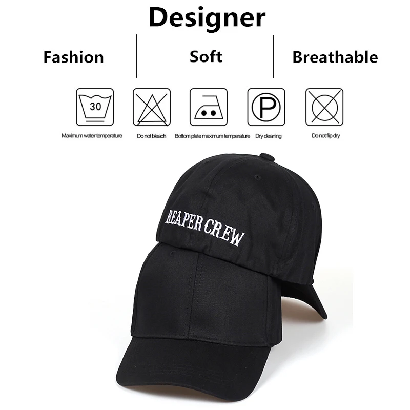 Unisex Rear Seal REAPER CREW Embroidery Baseball Caps Spring And Autumn Outdoor Adjustable Casual Hats Sunscreen Hat