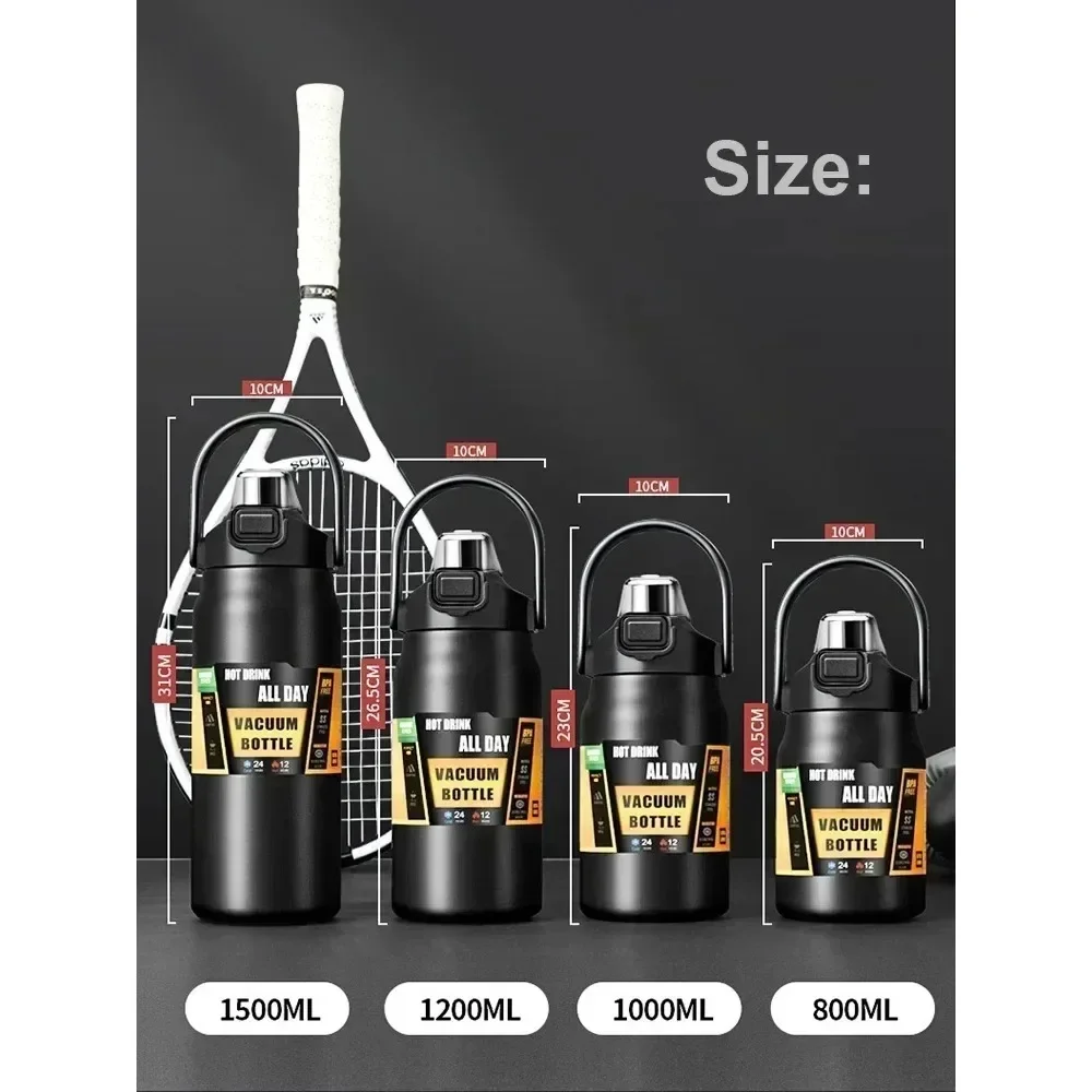 Sports Vacuum Flasks Cold and Hot Water BottlePortable Thermos with Straw Steel Thermal Mug Tumbler Coffee Cup304 Stainless