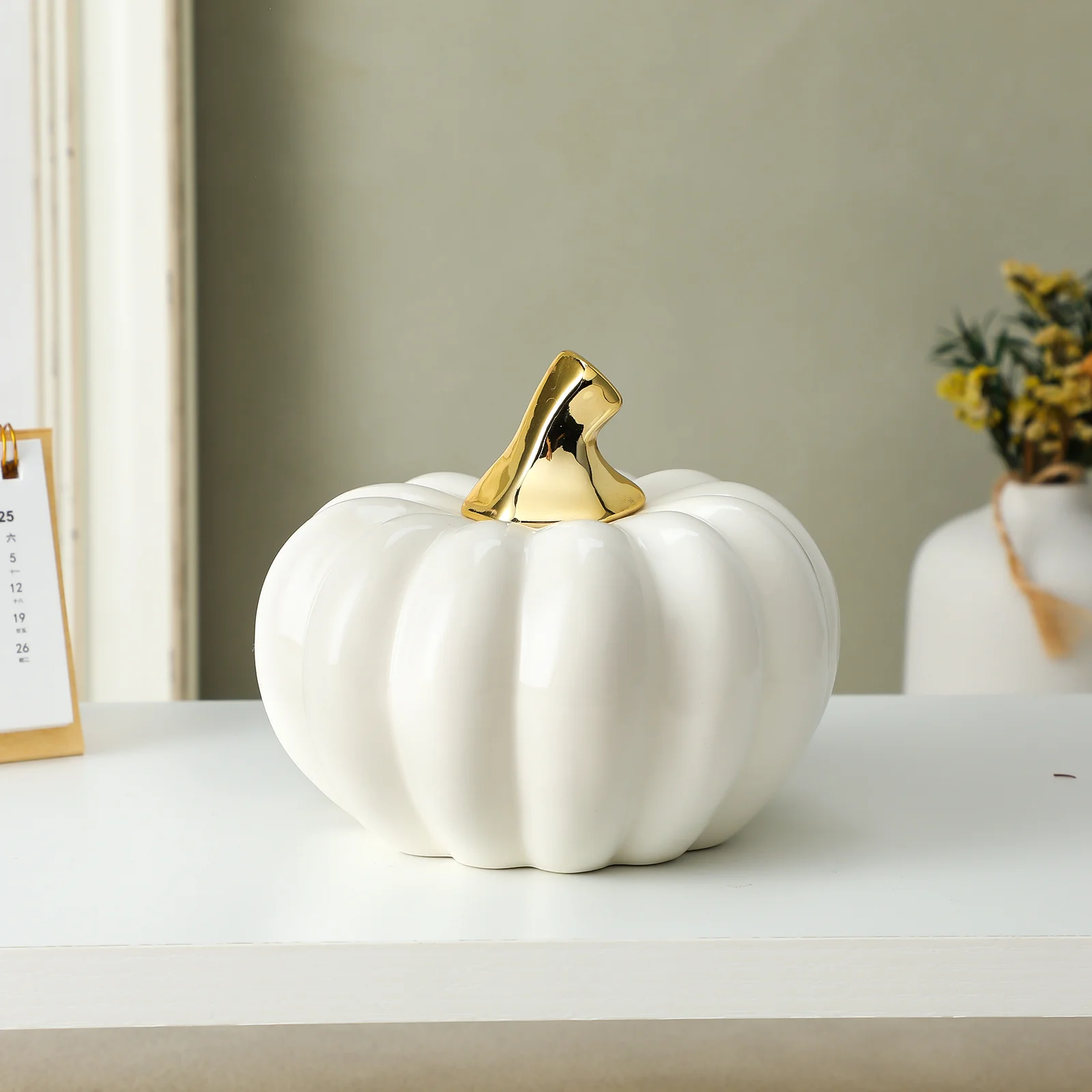 

Ceramic Pumpkin Halloween Table Accent Realistic Fall Seasonal Home Decor Ceramic Pumpkin Figurine Halloween Home Decor