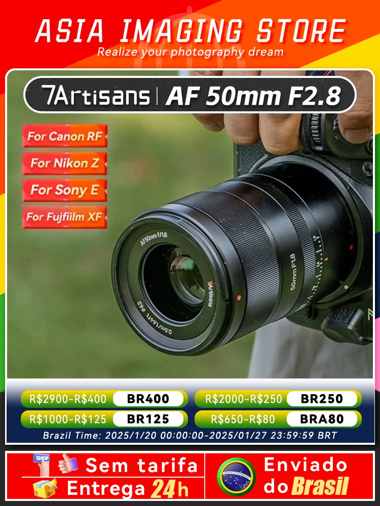 【 Do Brasil 】 7Artisans  AF 50mm F1.8 Full Frame Mirrorless Camera AutoFocus Lens forNikon Z Mount Camera Lens Zfc Z6 Z7  50 1.8