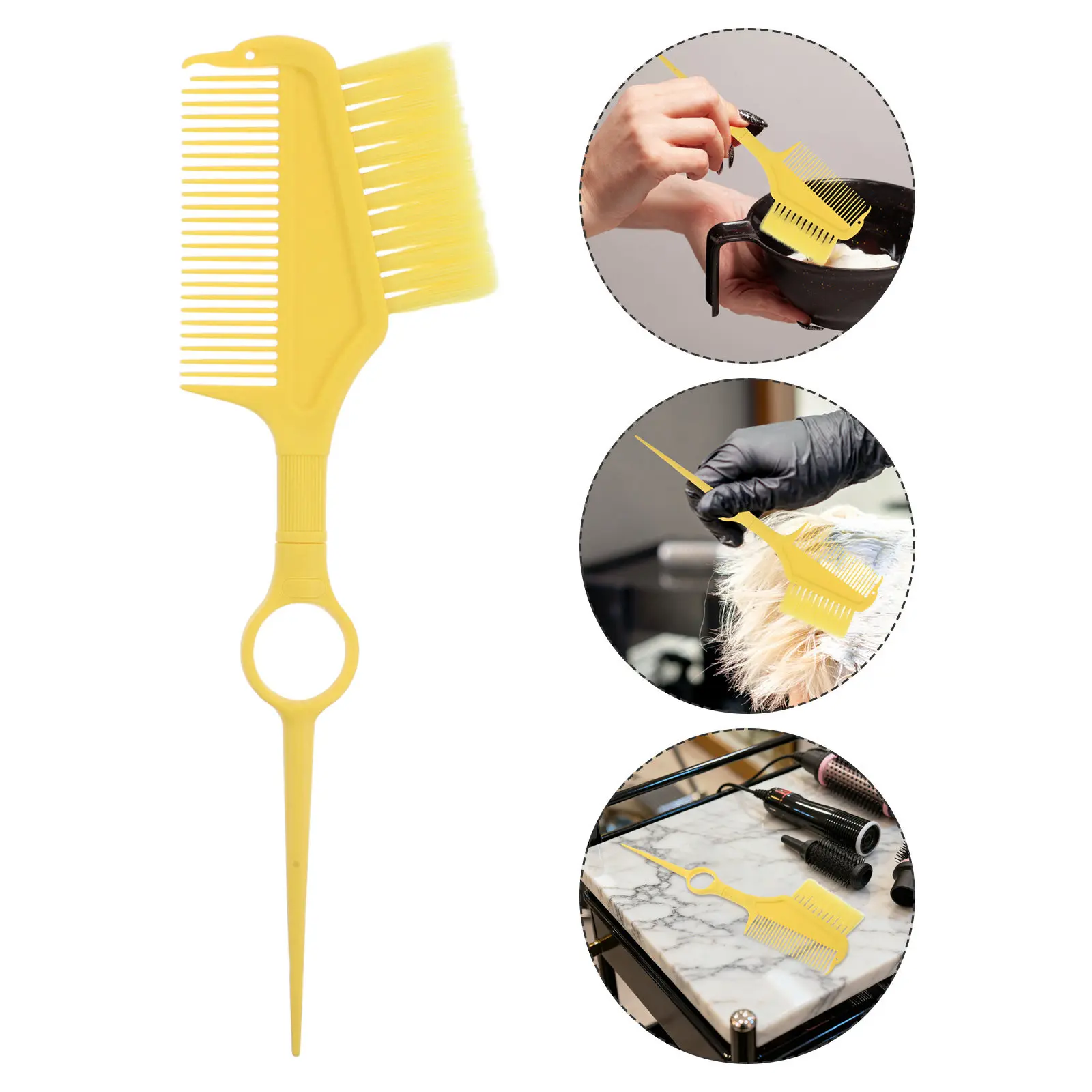 

Hair Dye Comb Applicator Brush with Fine Tip for Highlighting Root Touch Up Gray Coverage Full Coloring Salon Grade Hair