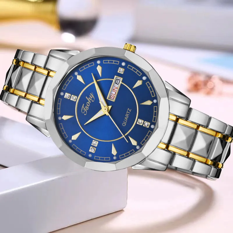 잘 생긴 다각형 남성용 시계, 분위기 등급, 내구성 패션, 비즈니스 학생, 새로운 개성 트렌드