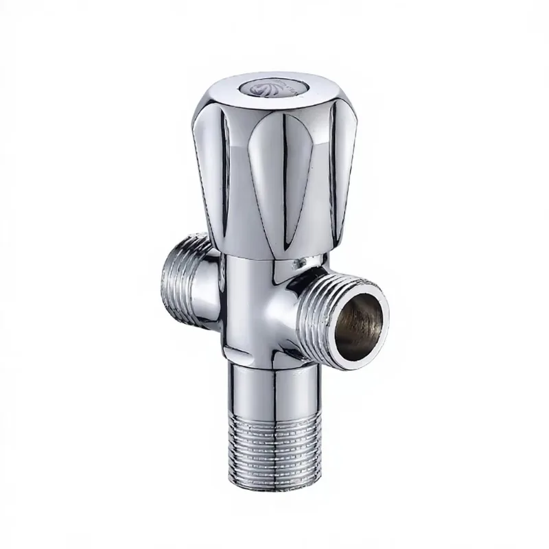 1/2 inch chrome finish, externally threaded angle valve for bathrooms
