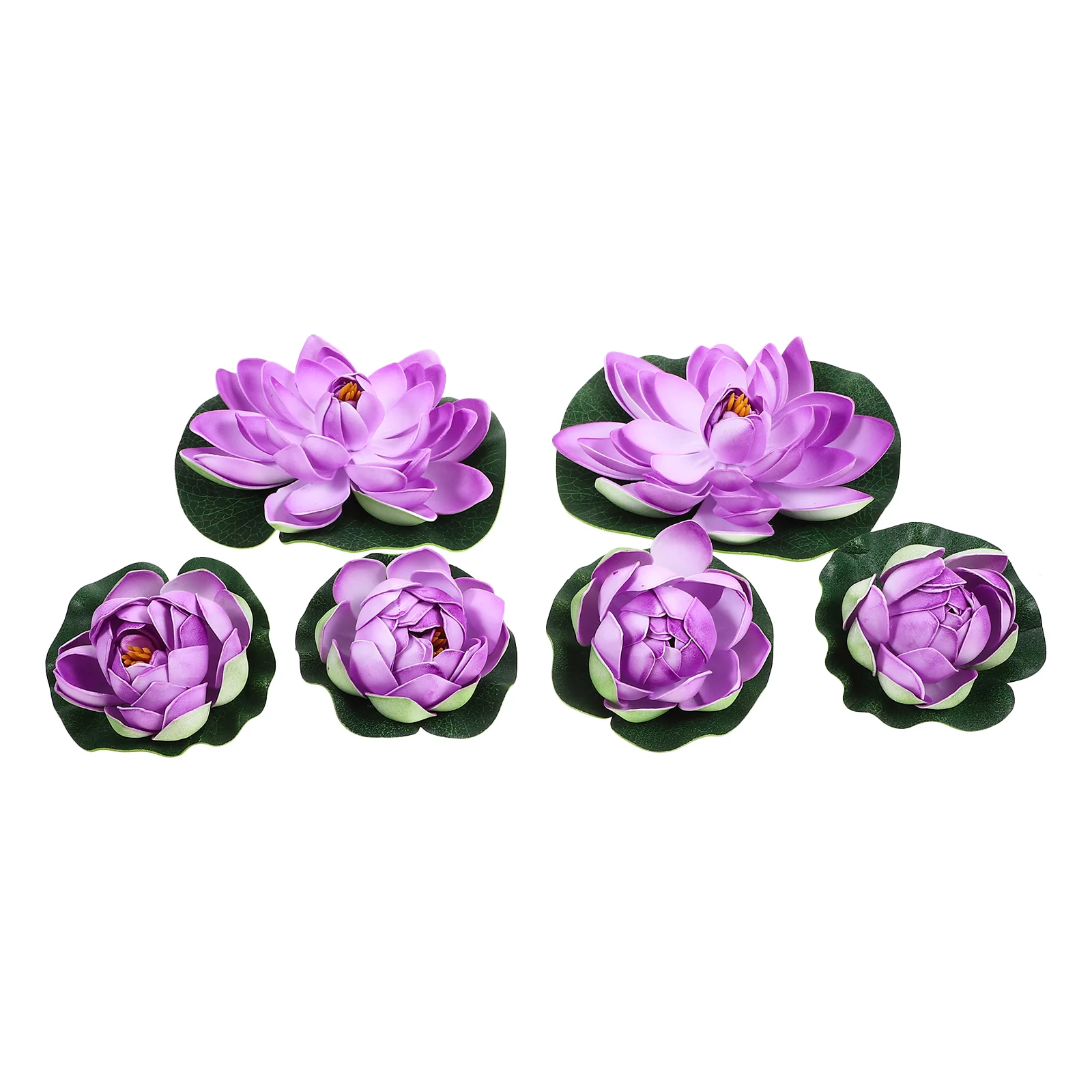 

6 Pcs Artificial Water Lilies Floating Pond Plants Deep Green Artificial Floating Lotus Decorative Pond Decor Water Lily