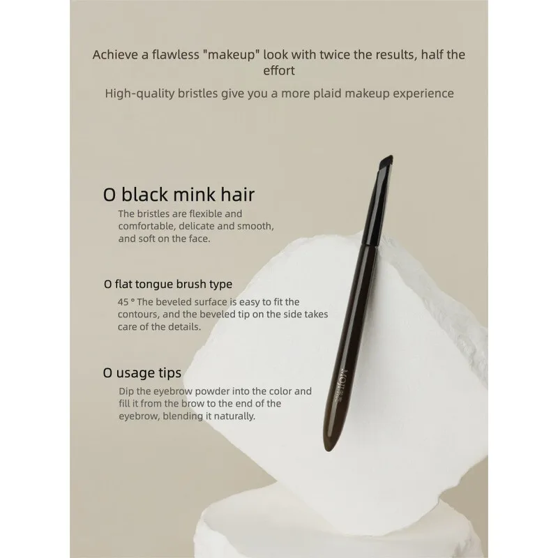 Mo Ji Makeup Brush Resets L44 Slanted Eyebrow Brush Animal Hair Flat Head Eyebrow Brush Wild Eyebrow Professional Makeup Brush