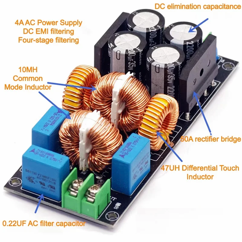 CEA AC EMI Filtro Amplificatore di potenza audio EMC EMI Interferenza elettromagnetica Purificare la potenza Modalità differenziale CC comune