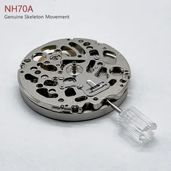 Japan Genuine NH70 NH70A Mechanical Movement 24 Jewels Skeleton Mechanism Modification Automatic Watch Replace Movement