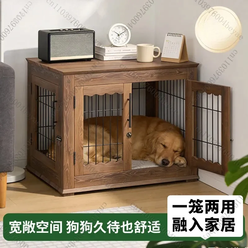 Dog cage Small dog home cage cabinet Storage kennel Indoor solid wood Medium kennel Household universal in all