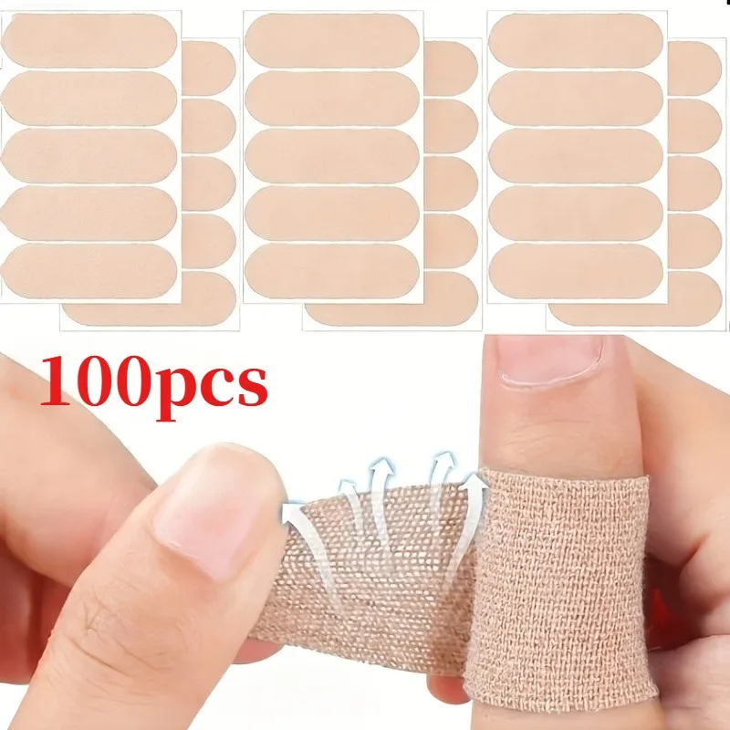 100pcs Blue/Brown Sports Elastic Finger Gloves,Bowling Thumb Support Stabilizer,Athletic Finger Tapes,Finger Protection Stickers