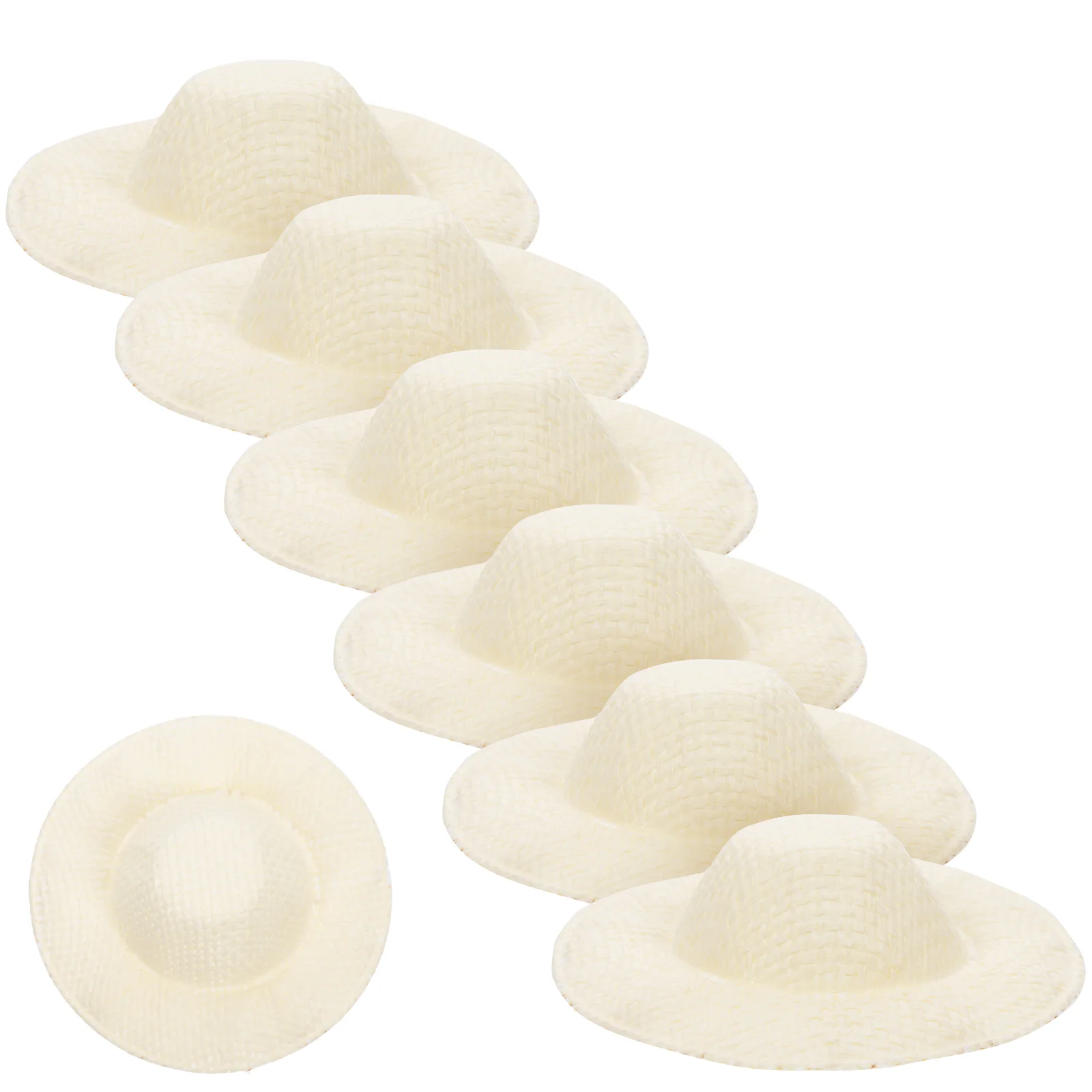 

10pcs Tiny Straw Hats Mini Hats Mini Woven Hat Headwear DIY Accessories mini straw hats mini hats