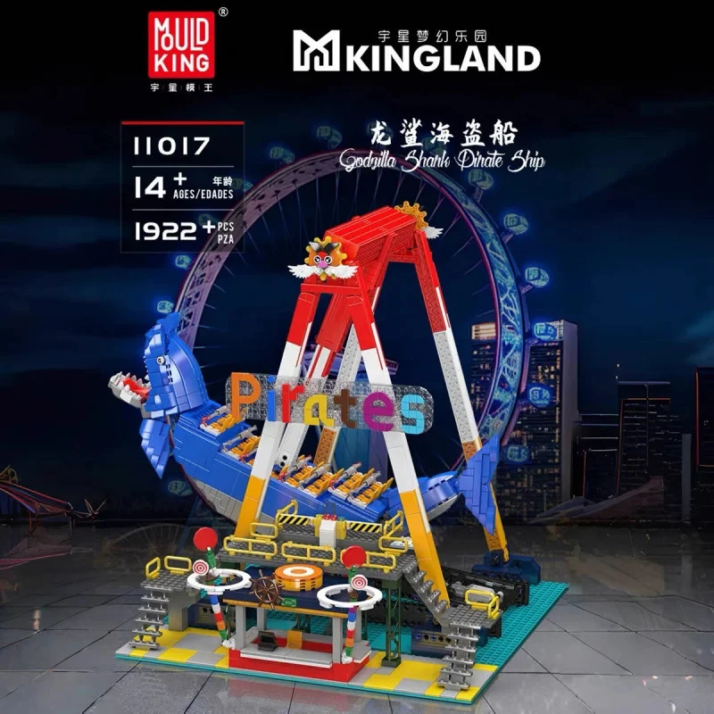 

Mould King 11017 Amusement Park Toys The Motorized Shark Pirate Ship Building Block Assembly Ship Brick Set Kids Christmas Gifts
