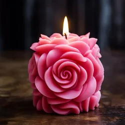 Rose Pillar Aromatherapy Candle Silicone Mold DIY Valentine's Day Style Expansion Stone Gift Mold
