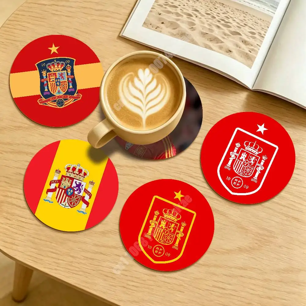 

Spain Football 2026 Espana Soccer Round Coaster for Drink Cup Sustainable Lifestyle Decor Aesthetic Home Setup