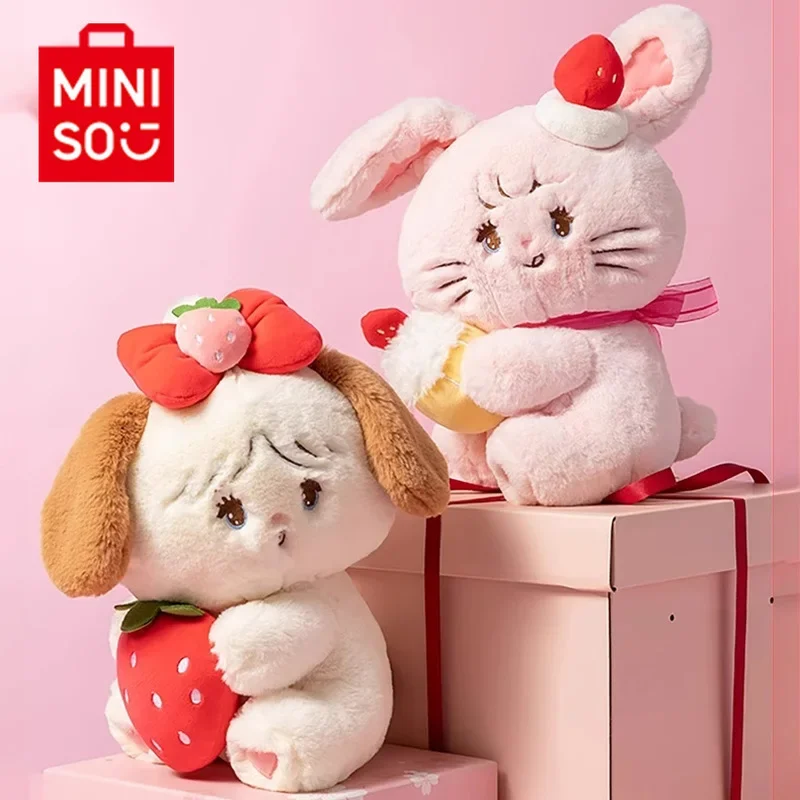 Genuine Miniso Mikko Plush Figure Doll Cute Anime Cammy Rabbit Souffle Dog Stuffed Plushine Pillow Soft Hone Bed Decoration Toy