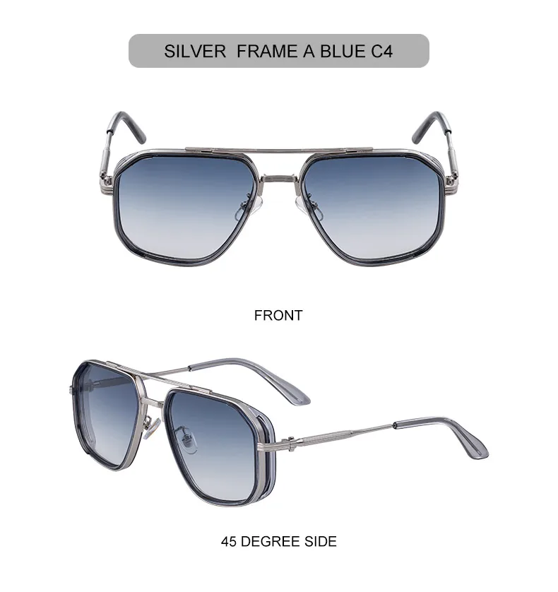 Übergroße quadratische Steampunk-Sonnenbrille für Herren, 2026, Luxusmarke, Vintage-Doppelstrahl-Metall-Sonnenbrille, trendige Outdoor-Fahrbrille – Detail 18