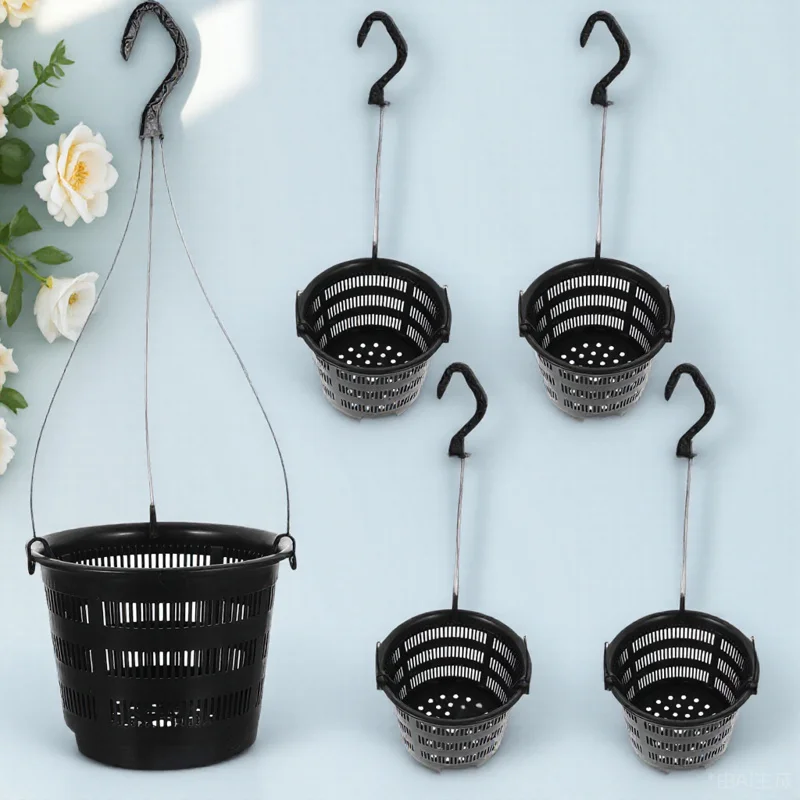 

5Sets Plastic Hanging Flowerpot Fashion Chic Planter for Balcony Decoration Garden Supply Indoor Outdoor Gardening