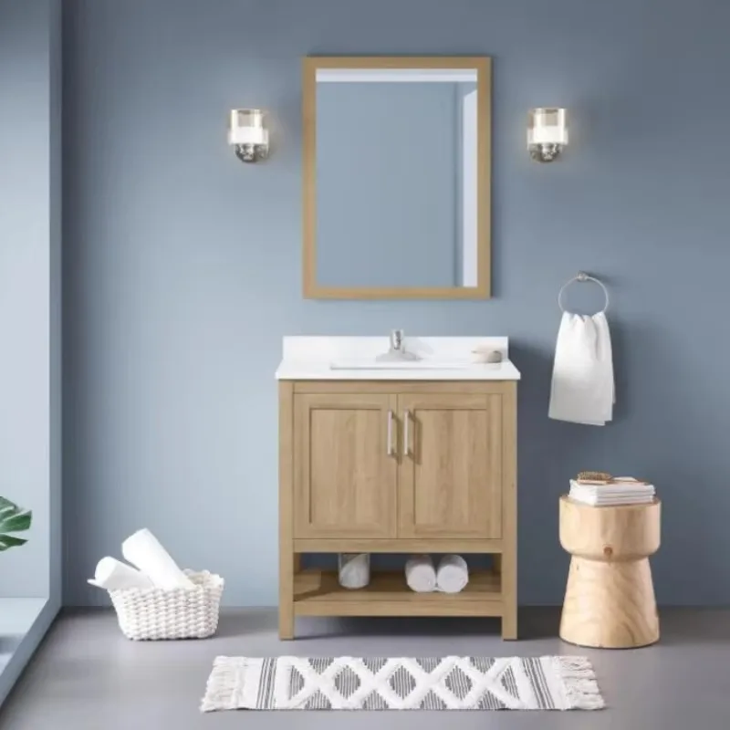 

Wooden bathroom cabinet Modern bathroom furniture Vanity bathtub Double door with sink unit
