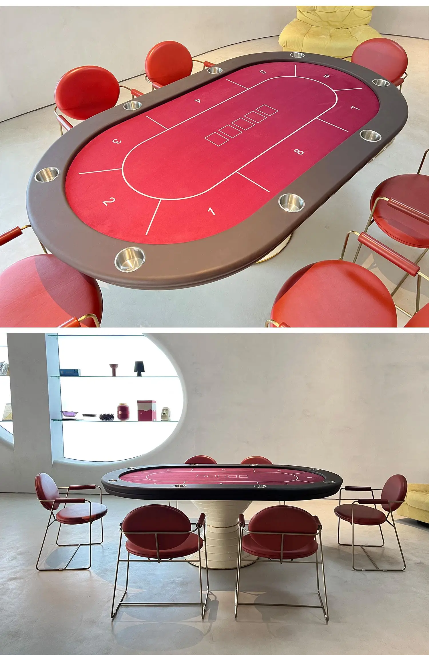 New 8-person Deluxe Texas Hold'em Table Chips Chess Room Texas Table