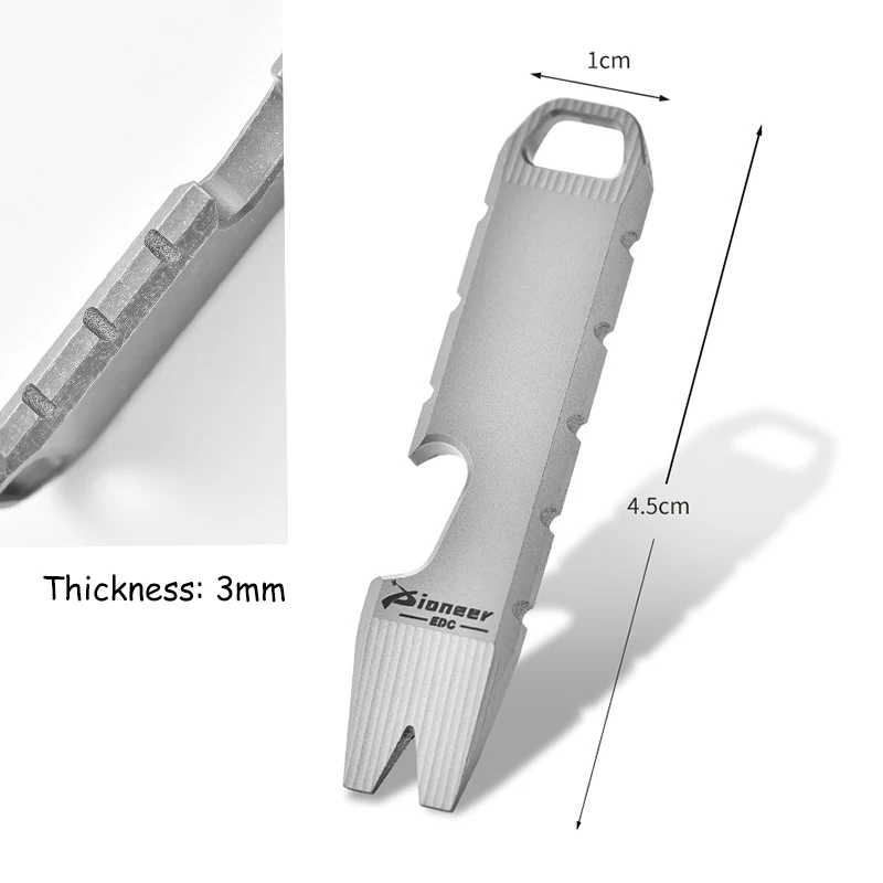 미니 TC4 티타늄 합금 크로우바 키체인 펜던트, 다기능 오픈 배송 가제트, 외부 육각 렌치, 병따개, EDC 도구