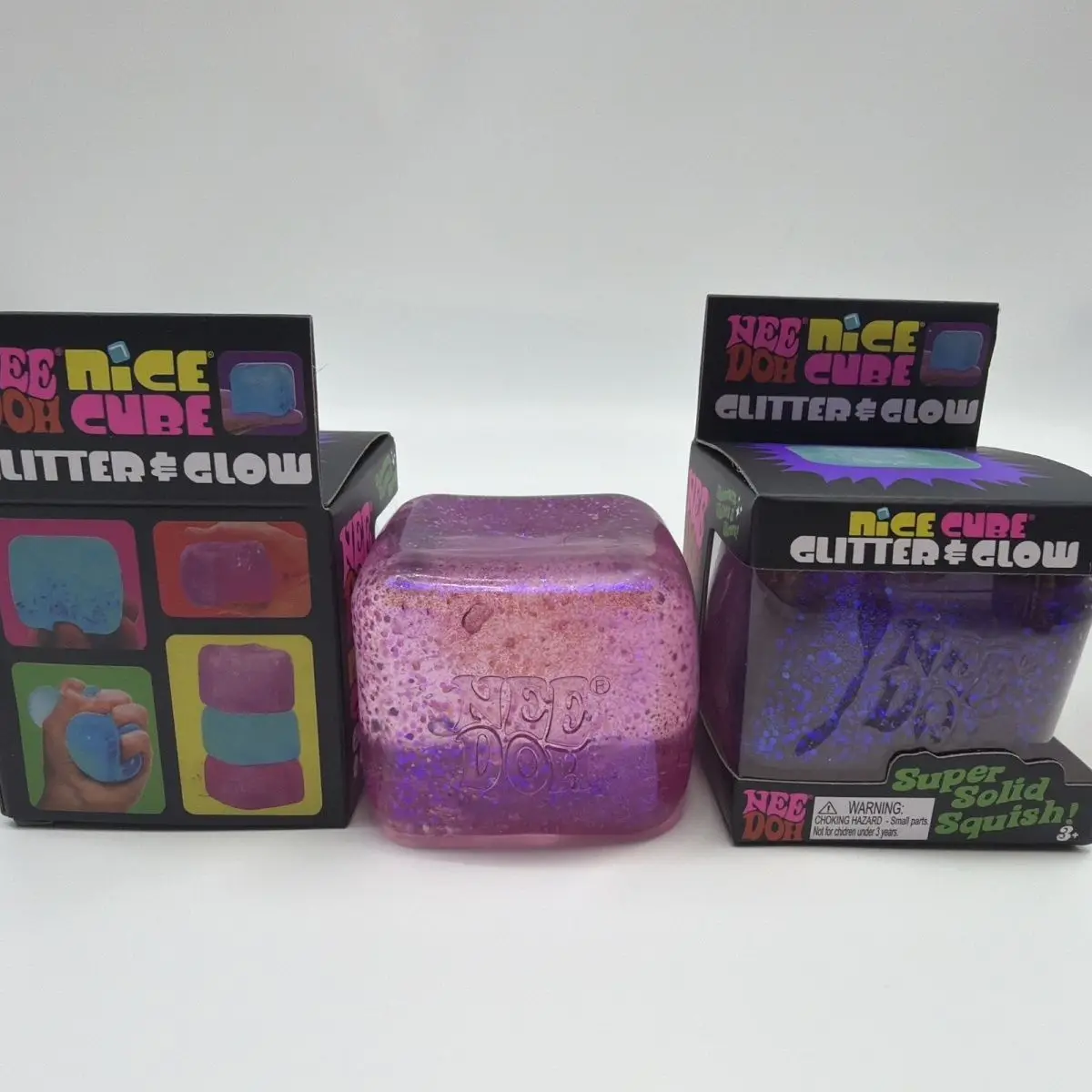 In Stock Needoh Style Flow Pattern Ice Cube Slow Rebound Fidget Toy with Glow in the Dark Glitter Water Drops Malt Sugar