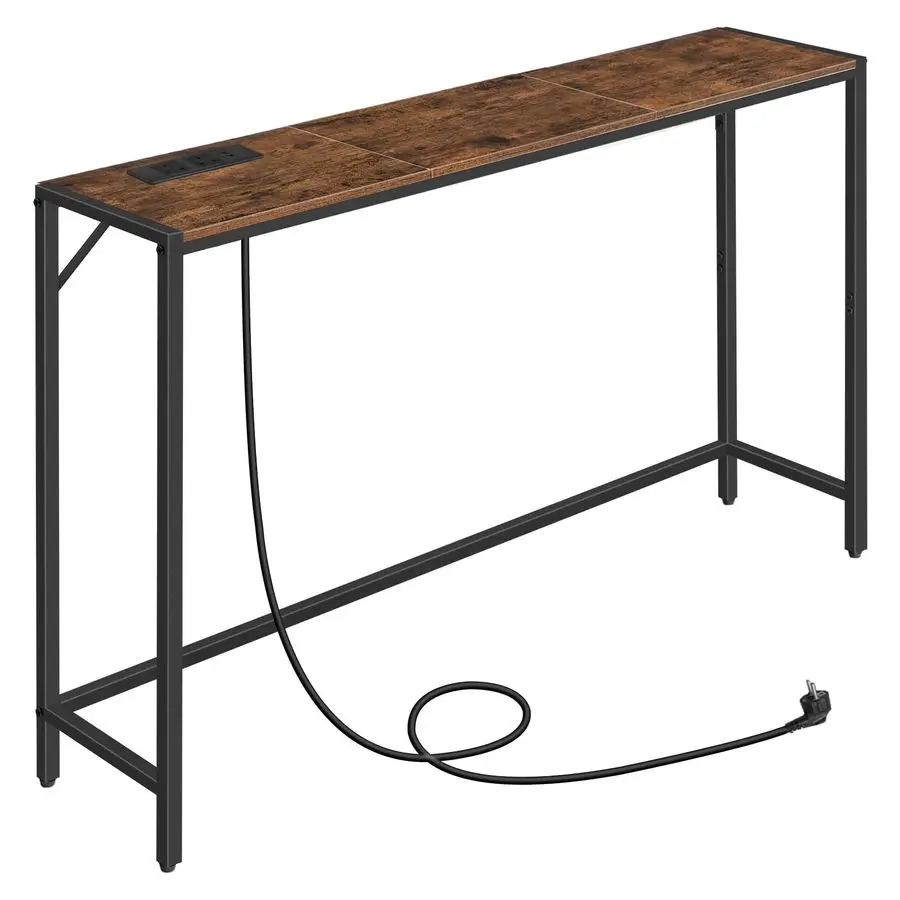

Table, Narrow Sofa Table, 43.3 Entrance Table with Power Station, Behind Couch Table, Simple Style, for Living Room, Hallway, En