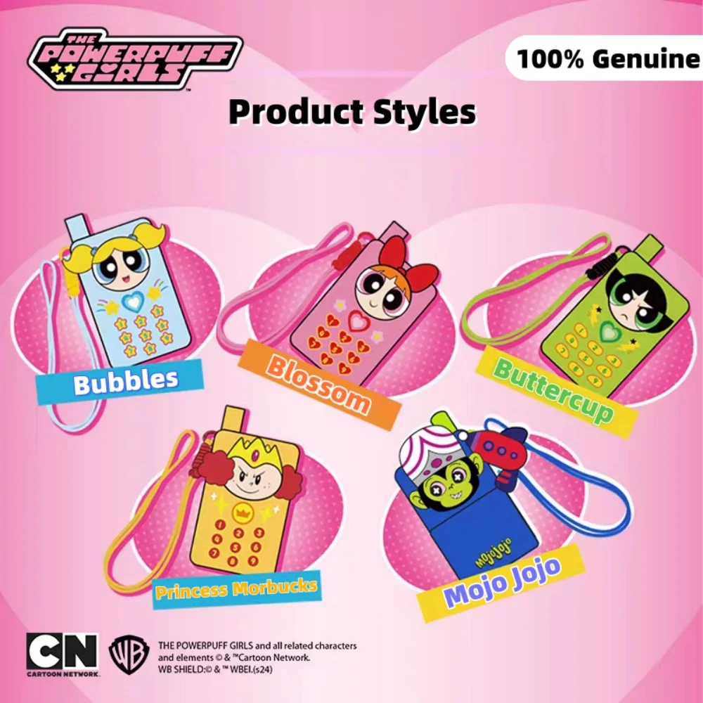 정품 파워퍼프 걸즈 봉제 인형 키체인 만화 배낭 장식품 침실 및 책상 장식 봉제 인형 소녀 생일 선물