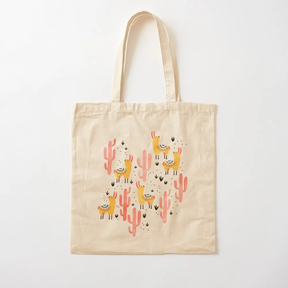

Yellow Llamas Red Cacti Tote Bag tote bag eco pack women bag sac pour femme Canvas Tote