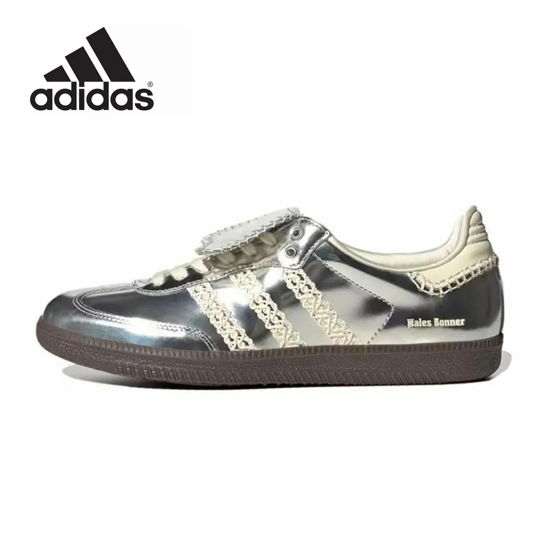 adidas Samba Wales Bonner Silver German Training Gazelle Shoes Retro Versatile Sports and Casual Board Shoes sneakers