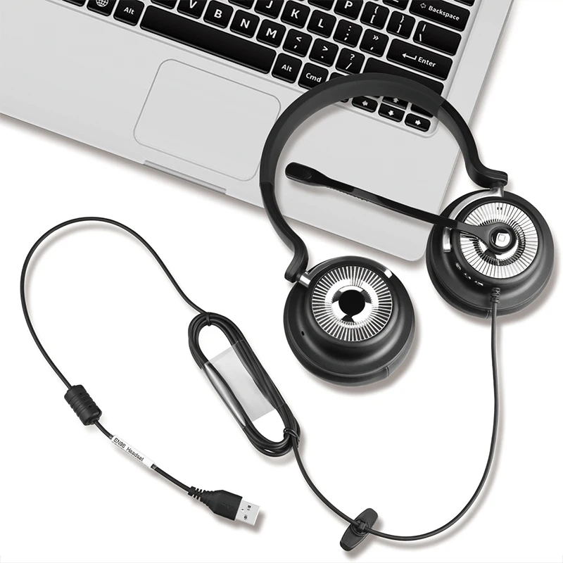 EN98 Head Mounted Headphones with Stereo Full Ear, Noise Reduction with Microphone, Suitable for Office and Study Use